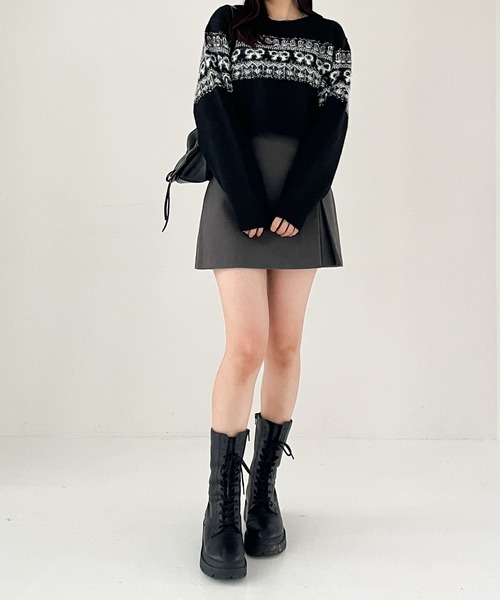 みりあん☺︎⑧ セール】ラメリボンモチーフニット 250156（ニット/セーター