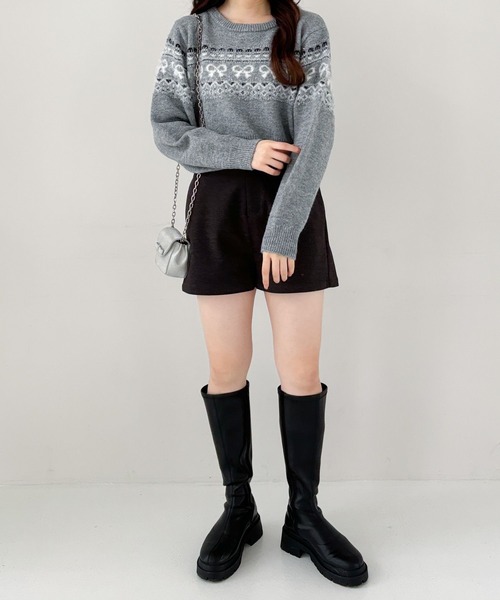 Heather(ヘザー)の「ラメリボンモチーフニット 250156(ニット/セーター・レディース・ブラック/グレー/オフホワイト・FREE)」の13枚目の写真