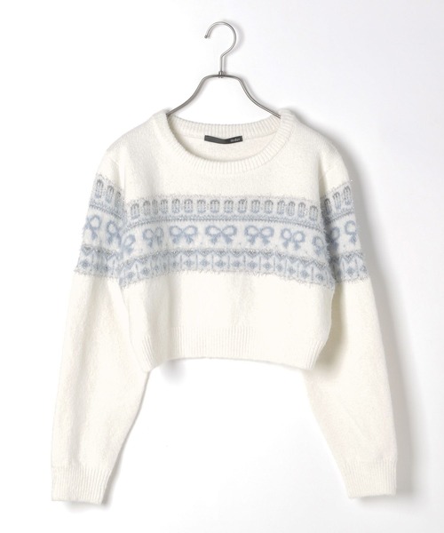 Heather(ヘザー)の「ラメリボンモチーフニット 250156(ニット/セーター・レディース・ブラック/グレー/オフホワイト・FREE)」の14枚目の写真