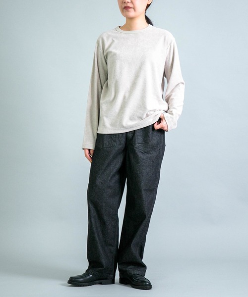 OMNIGOD（オムニゴッド）の「[OMNIGOD womens / オムニゴッド] パイル クルーネックTシャツ（Tシャツ/カットソー・レディース・グレイッシュベージュ/ホワイト/ネイビー・2/3）」の17枚目の写真