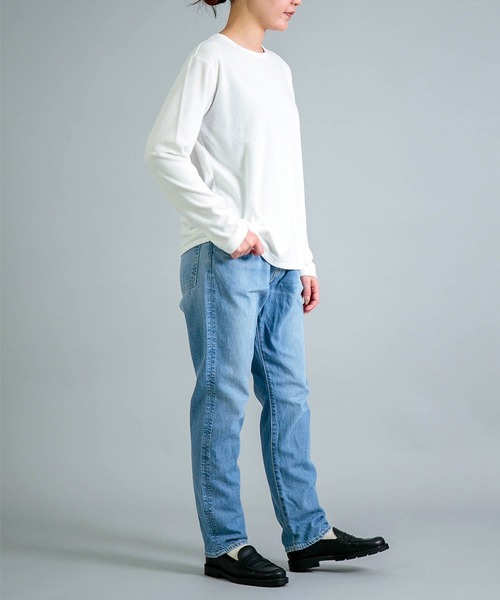 OMNIGOD（オムニゴッド）の「[OMNIGOD womens / オムニゴッド] パイル クルーネックTシャツ（Tシャツ/カットソー・レディース・グレイッシュベージュ/ホワイト/ネイビー・2/3）」の22枚目の写真