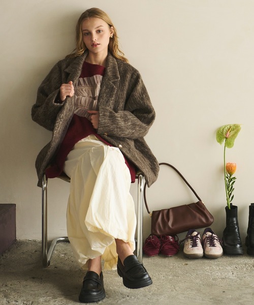 loin nuit(ロワンニュイ)の「ribbon balloon skirt / リボンバルーンスカート(スカート・レディース・アイボリー/ブラック・FREE)」の4枚目の写真