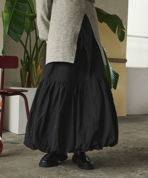 loin nuit(ロワンニュイ)の「ribbon balloon skirt / リボンバルーンスカート(スカート・レディース・アイボリー/ブラック・FREE)」の17枚目の写真