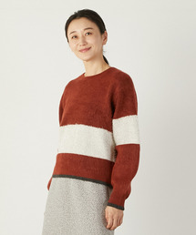 MELROSE claire | 【ラメフェザーバイカラープルオーバー】(ニット/セーター)