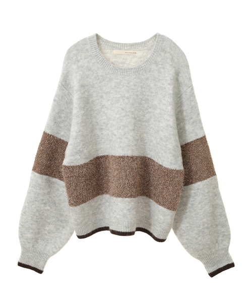 MELROSE claire（メルローズ クレール）の「【ラメフェザーバイカラープルオーバー】（ニット/セーター・レディース・ライトグレー/ブラック/ダークオレンジ・FREE）」の11枚目の写真