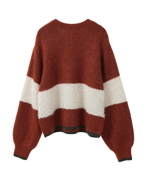 MELROSE claire（メルローズ クレール）の「【ラメフェザーバイカラープルオーバー】（ニット/セーター・レディース・ライトグレー/ブラック/ダークオレンジ・FREE）」の20枚目の写真