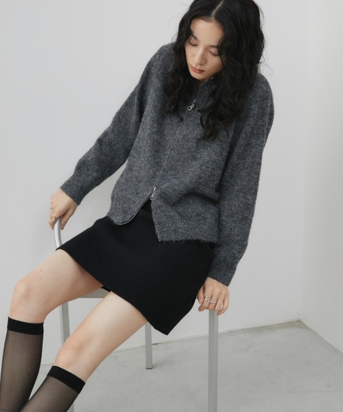 Aunt Marie's（アントマリーズ）の「ニットミニタイトスカート（スカート・レディース・ブラック/グレー/ブラウン・FREE）」の6枚目の写真