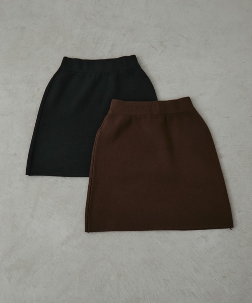 Aunt Marie's（アントマリーズ）の「ニットミニタイトスカート（スカート・レディース・ブラック/グレー/ブラウン・FREE）」の4枚目の写真