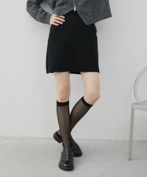 Aunt Marie's（アントマリーズ）の「ニットミニタイトスカート（スカート・レディース・ブラック/グレー/ブラウン・FREE）」の5枚目の写真