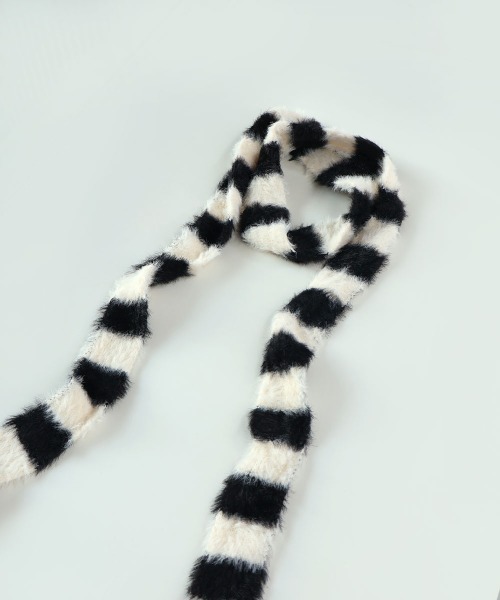 ヒステリックグラマー SHAGGY BORDER スリムニットマフラー ヒステリックグラマー SHAGGY BORDER スリムニットマフラー