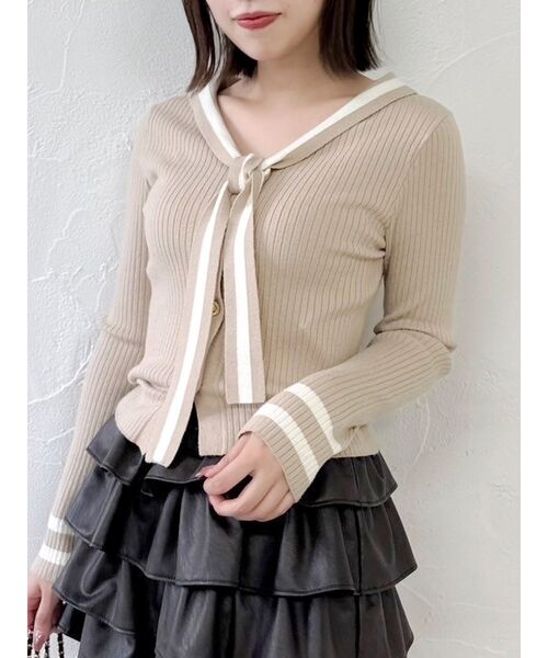 セール】セーラータイシェイプニットトップス（ニット/セーター