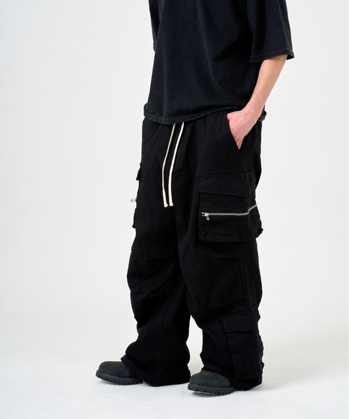 ANDRAP(アンドラップ)の「ANDRAP/アンドラップ/WIDE FLARE CARGOPANTS/ワイドフレアカーゴパンツ(カーゴパンツ・メンズ・ブラック/カーキ・M/L/XL/S)」の14枚目の写真