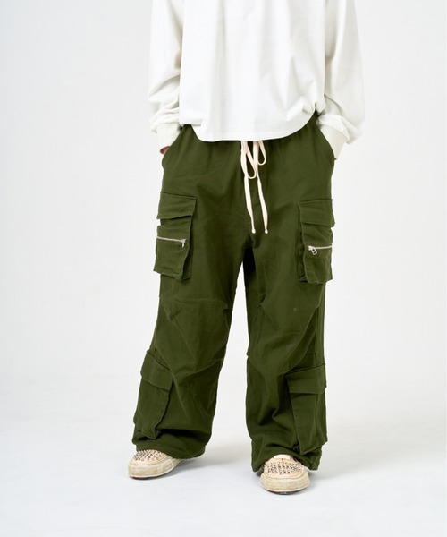 ANDRAP(アンドラップ)の「ANDRAP/アンドラップ/WIDE FLARE CARGOPANTS/ワイドフレアカーゴパンツ(カーゴパンツ・メンズ・ブラック/カーキ・M/L/XL/S)」の15枚目の写真