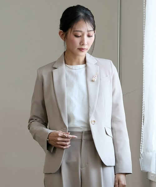 Petitjo（プッチージョ）の「小さいサイズ　ダブルクロステーラードジャケット　低身長さん・小柄女性（テーラードジャケット・レディース・ブラック/ベージュ・PL/PM/PSS/PS）」の5枚目の写真