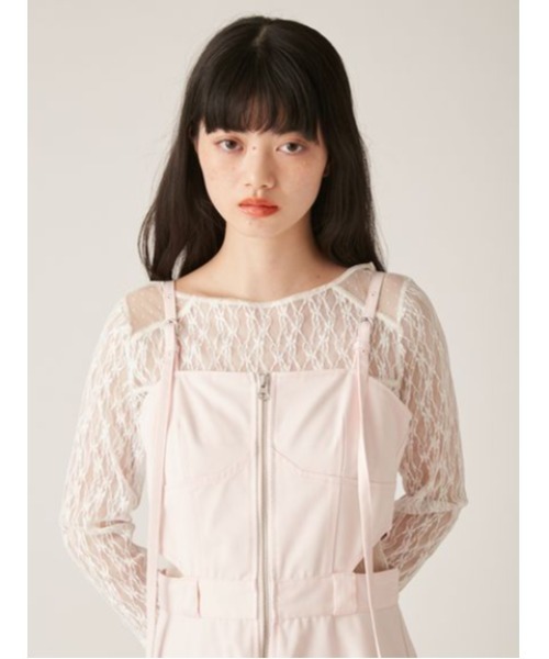 LILY BROWN(リリーブラウン)の「【Dickies×LILYBROWN】カットアウトコルセットフレアジャンスカ(ワンピース・レディース・ネイビー/ベージュ/ピンク・1/0)」の12枚目の写真
