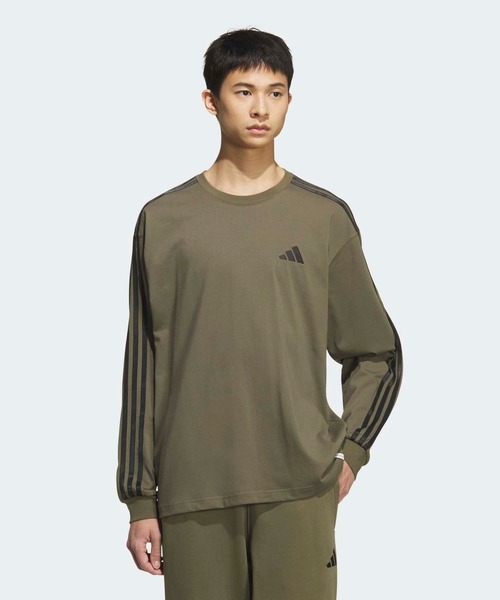 adidas ルーズフィット スリーストライプス 長袖 Tシャツ 送関込 adidas ルーズフィット スリーストライプス 長袖 Tシャツ 送関込