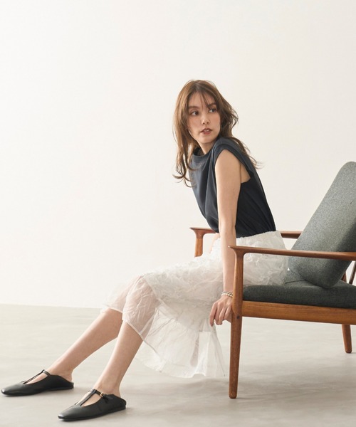 MilaOmen＊今期シャーリングシアーストレートスカート未使用試着のみ Mila Owen スカート シャーリングシアーストレートスカート