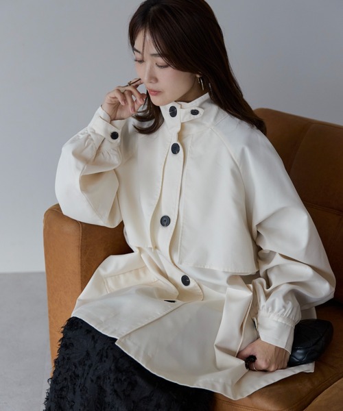 セール】【新色追加】ミドル丈 フレアシルエット トレンチコート