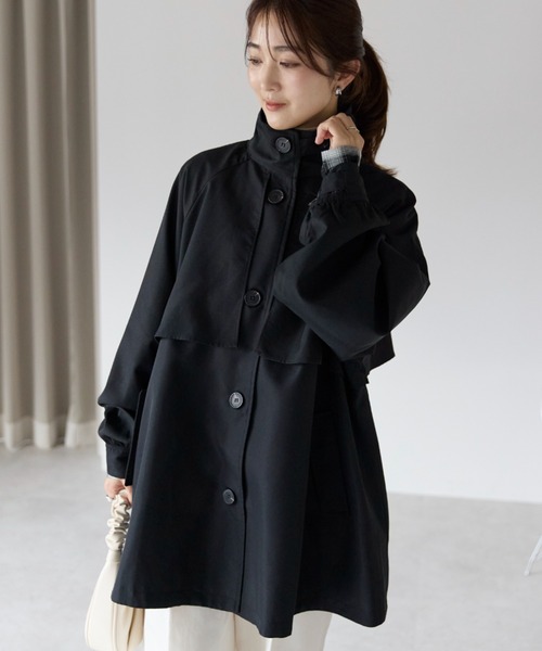 セール】【新色追加】ミドル丈 フレアシルエット トレンチコート