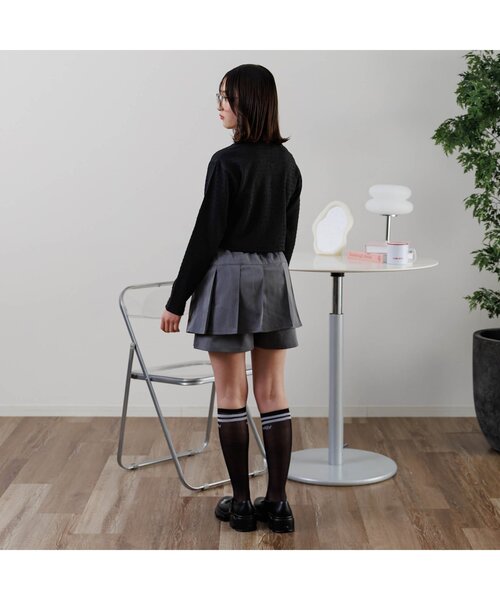 algy（アルジー）の「ポコポコダブルジップカーデ（カーディガン/ボレロ・キッズ・ブラック/アイボリー/サックスブルー・XX-SMALL/X-SMALL/MEDIUM/SMALL）」の5枚目の写真