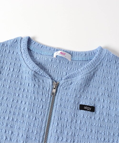 algy（アルジー）の「ポコポコダブルジップカーデ（カーディガン/ボレロ・キッズ・ブラック/アイボリー/サックスブルー・XX-SMALL/X-SMALL/MEDIUM/SMALL）」の10枚目の写真