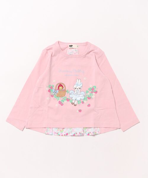 KP（ケーピー）の「いちごmimi長袖Ｔシャツ(80～140)（Tシャツ/カットソー・キッズ・オートミール/ピンク・80ｃｍ/90cm/100cm/110cm/120cm/130cm/140cm）」の2枚目の写真