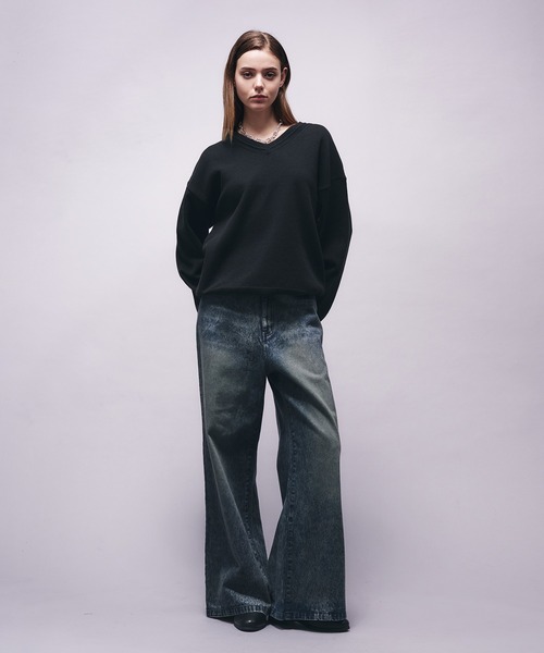 selle glant(セレグランテ)の「VINTAGE LIKE WIDE DENIM PANTS/ヴィンテージライクワイドデニムパンツ(デニムパンツ・メンズ・インディゴブルー/ブラック・SMALL/MEDIUM/LARGE)」の15枚目の写真