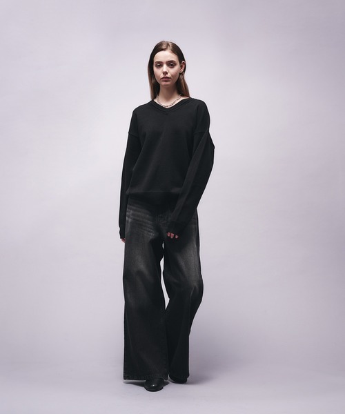 selle glant(セレグランテ)の「VINTAGE LIKE WIDE DENIM PANTS/ヴィンテージライクワイドデニムパンツ(デニムパンツ・メンズ・インディゴブルー/ブラック・SMALL/MEDIUM/LARGE)」の7枚目の写真