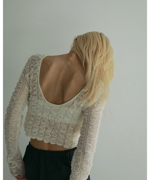 トップス anuke shirring short knit anuke 【SALE】anuke アンヌーク 即日発送 Shirring Short Knit