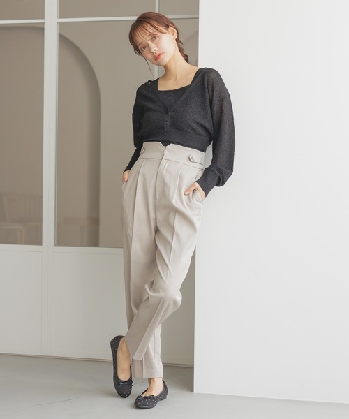 mysty woman(ミスティウーマン)の「【セットアップ着用可】ウエストベルトテーパードパンツ 320387(その他パンツ・レディース・ホワイト系その他/グレー/チャコールグレー・FREE)」の8枚目の写真