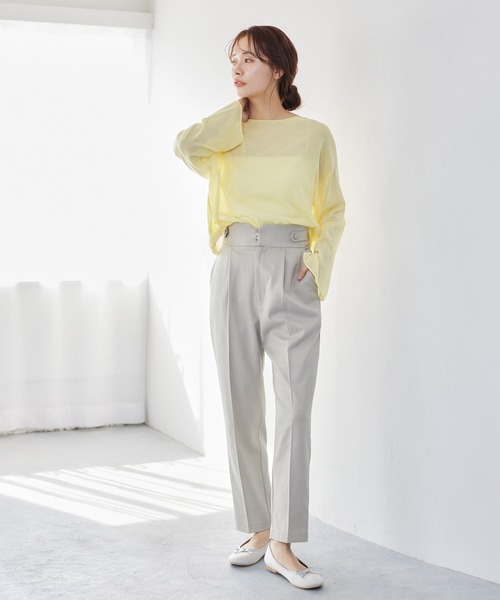 mysty woman(ミスティウーマン)の「【セットアップ着用可】ウエストベルトテーパードパンツ 320387(その他パンツ・レディース・ホワイト系その他/グレー/チャコールグレー・FREE)」の20枚目の写真