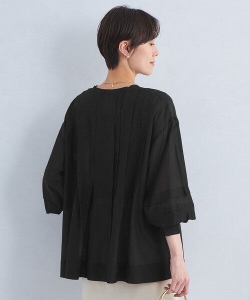 green label relaxing（グリーンレーベルリラクシング）の「ソデ タック ボリュームスリーブ ブラウス（シャツ/ブラウス・レディース・ブラック/ホワイト/コバルトブルー・FREE）」の12枚目の写真