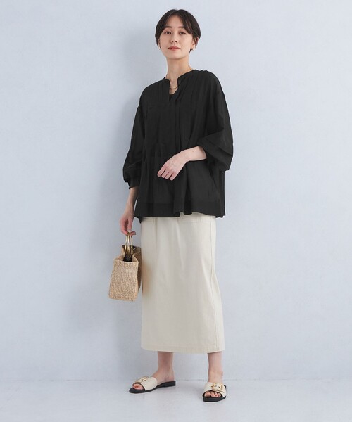 green label relaxing（グリーンレーベルリラクシング）の「ソデ タック ボリュームスリーブ ブラウス（シャツ/ブラウス・レディース・ブラック/ホワイト/コバルトブルー・FREE）」の13枚目の写真