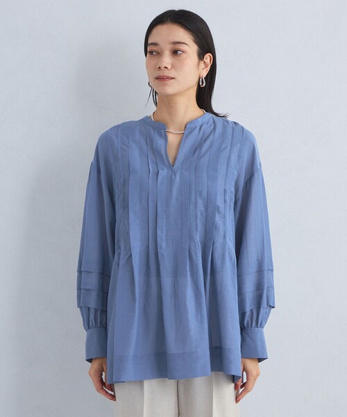 green label relaxing（グリーンレーベルリラクシング）の「ソデ タック ボリュームスリーブ ブラウス（シャツ/ブラウス・レディース・ブラック/ホワイト/コバルトブルー・FREE）」の15枚目の写真