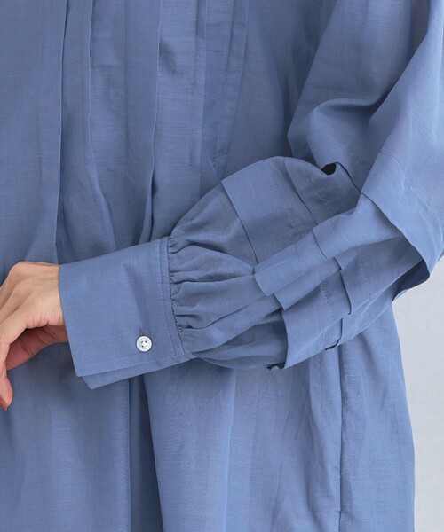 green label relaxing（グリーンレーベルリラクシング）の「ソデ タック ボリュームスリーブ ブラウス（シャツ/ブラウス・レディース・ブラック/ホワイト/コバルトブルー・FREE）」の19枚目の写真