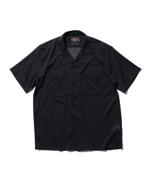 BEAMS PLUS(ビームスプラス)の「メッシュ オープンカラー シャツ(シャツ/ブラウス・メンズ・ミント/ブラック・M/XL/L/S)」の3枚目の写真
