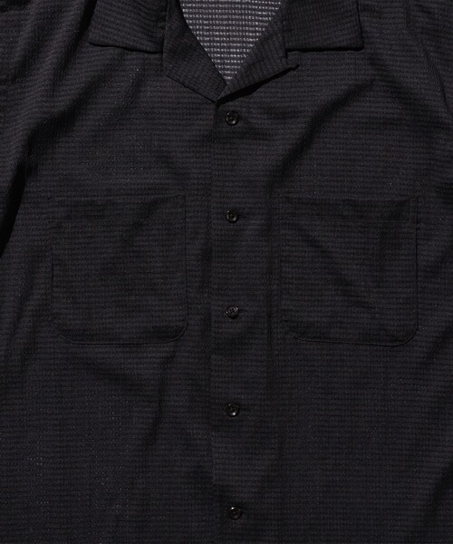 BEAMS PLUS(ビームスプラス)の「メッシュ オープンカラー シャツ(シャツ/ブラウス・メンズ・ミント/ブラック・M/XL/L/S)」の7枚目の写真