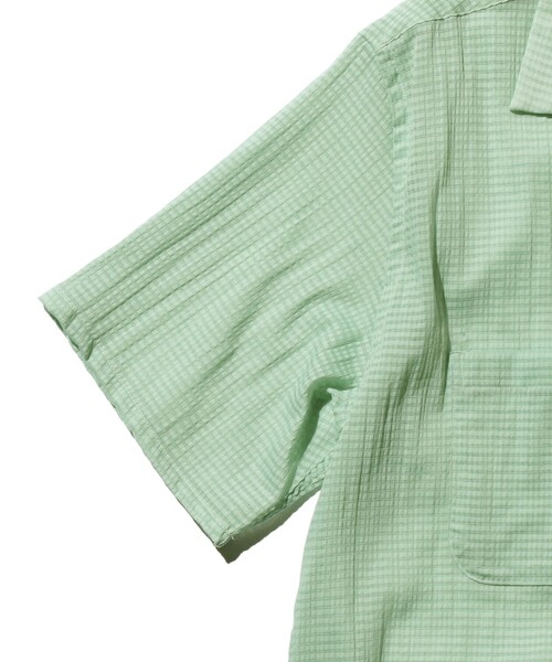 BEAMS PLUS(ビームスプラス)の「メッシュ オープンカラー シャツ(シャツ/ブラウス・メンズ・ミント/ブラック・M/XL/L/S)」の12枚目の写真