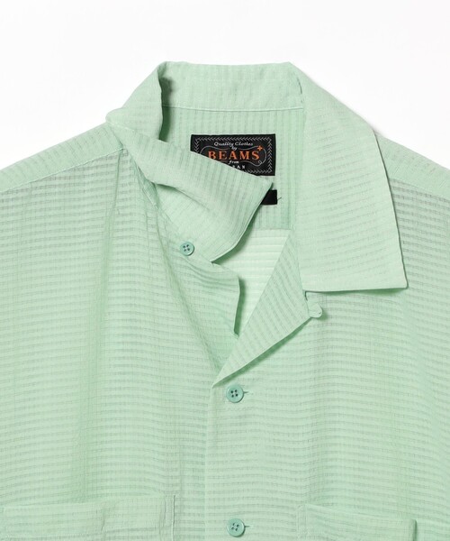 BEAMS PLUS(ビームスプラス)の「メッシュ オープンカラー シャツ(シャツ/ブラウス・メンズ・ミント/ブラック・M/XL/L/S)」の21枚目の写真