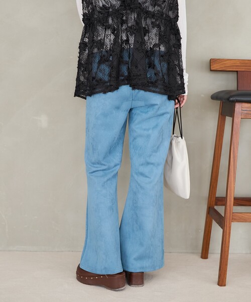 セール】スエード調 ベルボトム/フレアイージーパンツ（その他パンツ