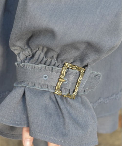 axes femme（アクシーズファム）の「プチフリルショートジャケット（テーラードジャケット・レディース・ブラック/ブルー/キナリ・FREE）」の7枚目の写真