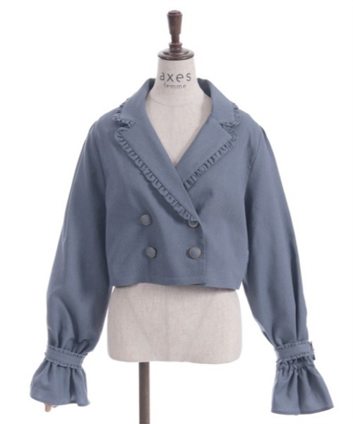 axes femme（アクシーズファム）の「プチフリルショートジャケット（テーラードジャケット・レディース・ブラック/ブルー/キナリ・FREE）」の21枚目の写真