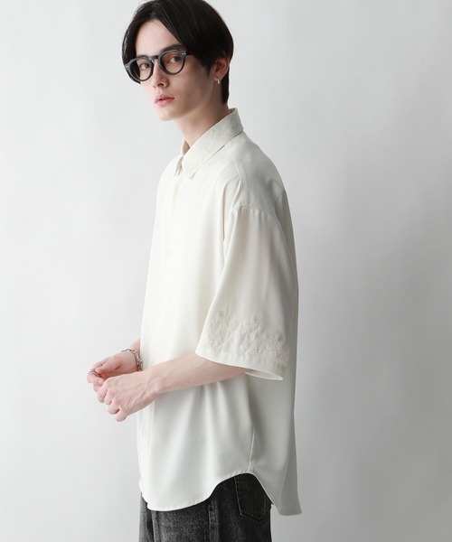 RAGEBLUE(レイジブルー)の「【LUXURY+EASY】<接触冷感>ラグイージー/ドレープルーズ刺繍シャツ(シャツ/ブラウス・メンズ・ホワイト/グレー/ブルー・MEDIUM/LARGE)」の21枚目の写真