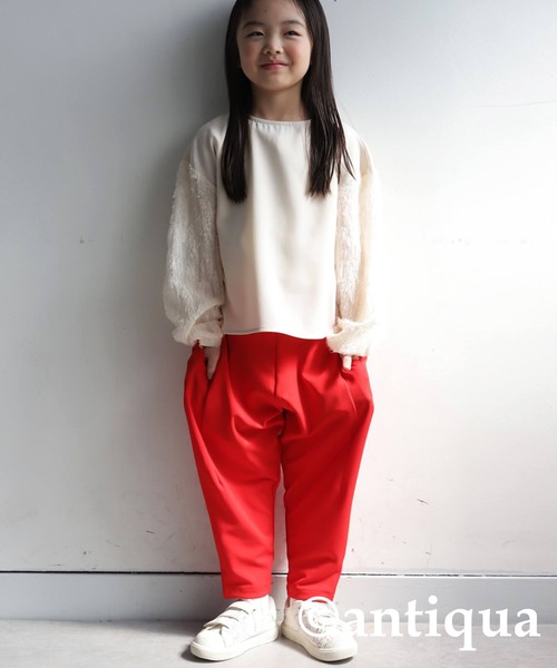 antiqua(アンティカ)の「テーパードパンツ(その他パンツ・キッズ・ダークグリーン/レッド/ライム/ブラウン系その他/ブラック/アイボリー・130/120)」の6枚目の写真