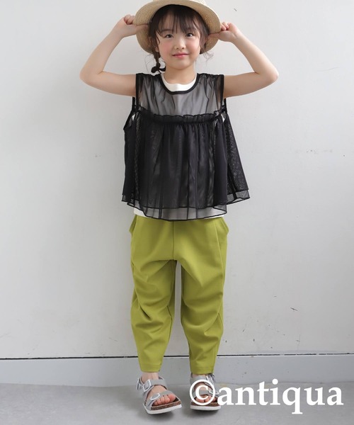 antiqua(アンティカ)の「テーパードパンツ(その他パンツ・キッズ・ダークグリーン/レッド/ライム/ブラウン系その他/ブラック/アイボリー・130/120)」の5枚目の写真