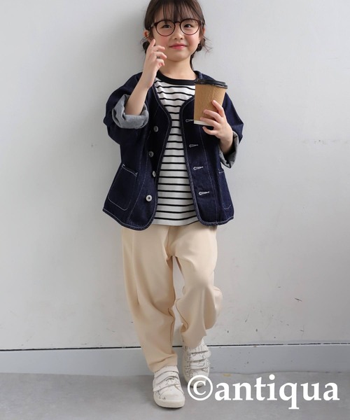 antiqua(アンティカ)の「テーパードパンツ(その他パンツ・キッズ・ダークグリーン/レッド/ライム/ブラウン系その他/ブラック/アイボリー・130/120)」の2枚目の写真