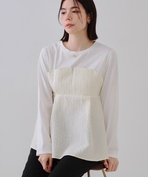 OPAQUE.CLIP | ジャカードビスチェドッキングトップス【洗濯機洗い可】(Tシャツ/カットソー)