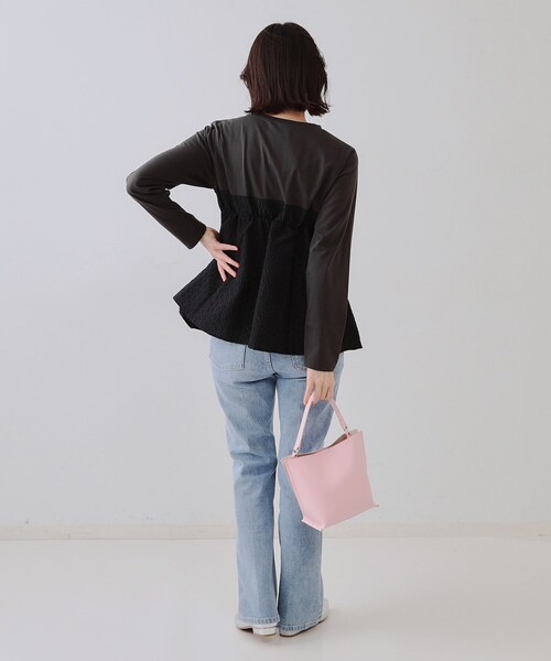 OPAQUE.CLIP（オペークドットクリップ）の「ジャカードビスチェドッキングトップス【洗濯機洗い可】（Tシャツ/カットソー・レディース・ブラック系4/ホワイト系5/チャコール・40/42/38）」の19枚目の写真