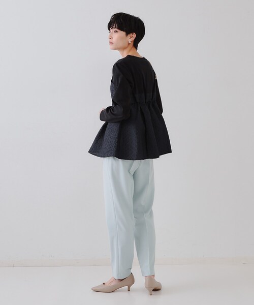 OPAQUE.CLIP（オペークドットクリップ）の「ジャカードビスチェドッキングトップス【洗濯機洗い可】（Tシャツ/カットソー・レディース・ブラック系4/ホワイト系5/チャコール・40/42/38）」の5枚目の写真