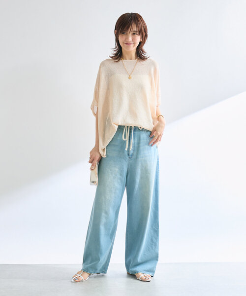 RIVE DROITE（リヴドロワ）の「【コーデのポイントに】ポインテッドラインミュール（サンダル・レディース・ホワイト/ブラック/ブラック系その他2/レッド・38/37）」の9枚目の写真